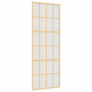 vidaXL aranyszínű ESG tejüveg és alumínium tolóajtó 76 x 205 cm kép