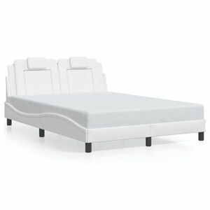 vidaXL fehér műbőr ágykeret fejtámlával 120 x 200 cm kép