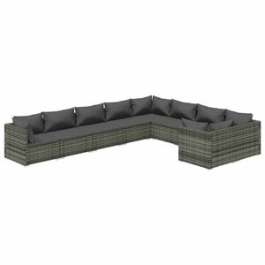 vidaXL 9 részes szürke polyrattan kerti ülőgarnitúra kép