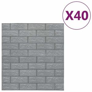 vidaXL 40 db antracitszürke öntapadós 3D tégla hatású falmatrica kép