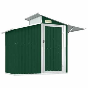 vidaXL zöld horganyzott acél kerti fészer 270 x 130 x 208, 5 cm kép