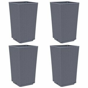 vidaXL 4 db szürke polipropilén kerti ültetőláda 32, 5 x 32, 5 x 57 cm kép