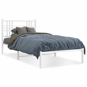 vidaXL fehér fém ágykeret fejtámlával 90x200 cm kép