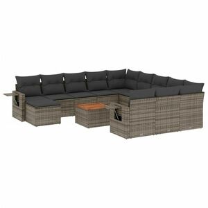 vidaXL 13 részes szürke polyrattan kerti ülőgarnitúra párnákkal kép