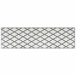 vidaXL szürke és fehér megfordítható kültéri szőnyeg 80x250 cm kép