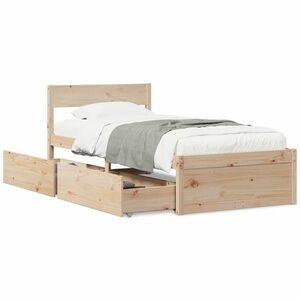 vidaXL tömör fenyőfa ágy matrac nélkül 100 x 200 cm kép
