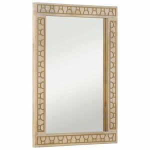 vidaXL tömör mangófa és üveg fürdőszobatükör 50 x 70 x 2, 5 cm kép