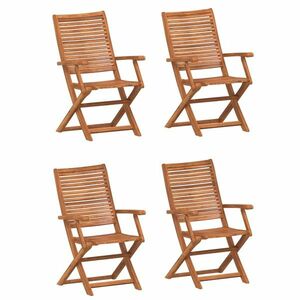 vidaXL 4 db összecsukható tömör akácfa kerti szék 57x66x95 cm kép