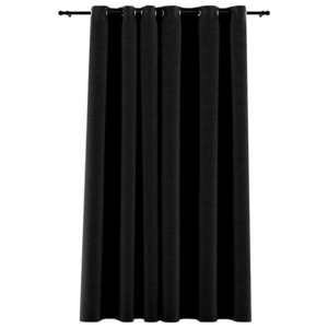 vidaXL antracit vászonhatású sötétítőfüggöny fűzőkarikával 290x245 cm kép