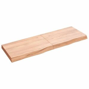 vidaXL világosbarna kezelt tömör tölgyfa fali polc 120 x 40 x (2-6) cm kép