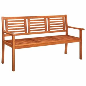 3 személyes tömör eukaliptuszfa kerti pad 150 cm kép