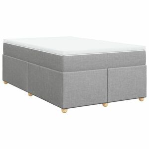 vidaXL világosszürke szövet rugós ágy matraccal 120 x 200 cm kép