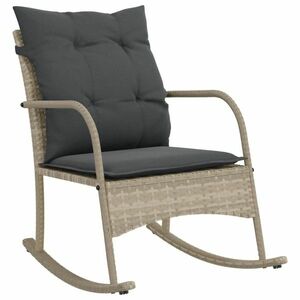 vidaXL szürke polyrattan kerti hintaszék párnákkal kép