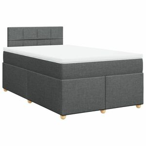 vidaXL sötétszürke szövet rugós ágy matraccal 120 x 190 cm kép