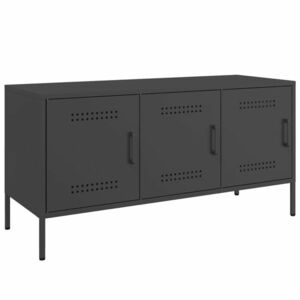 vidaXL fekete acél TV-szekrény 100, 5 x 39 x 50, 5 cm kép