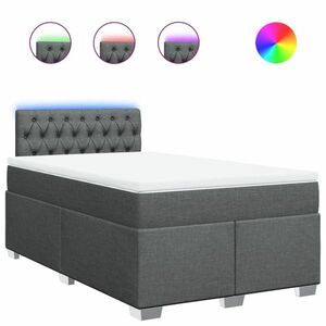 vidaXL sötétszürke szövet rugós ágy matraccal 120 x 190 cm kép