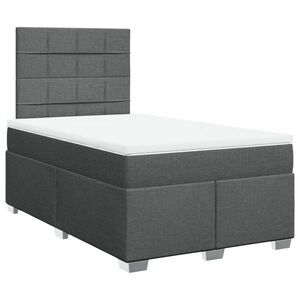 vidaXL sötétszürke szövet rugós ágy matraccal 120 x 190 cm kép