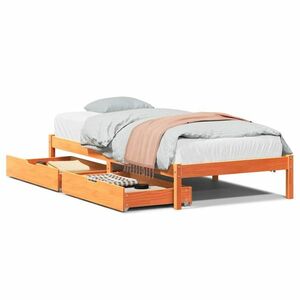 vidaXL viaszbarna tömör fenyőfa ágy matrac nélkül 75 x 190 cm kép