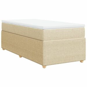 vidaXL krémszínű szövet rugós ágy matraccal 90 x 200 cm kép