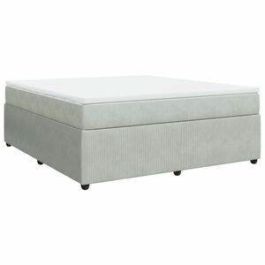 vidaXL világosszürke bársony rugós ágy matraccal 180x200 cm kép