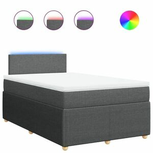vidaXL sötétszürke szövet rugós ágy matraccal 120 x 190 cm kép
