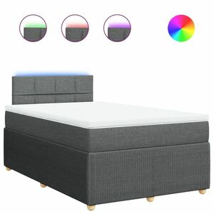 vidaXL sötétszürke szövet rugós ágy matraccal 120 x 190 cm kép