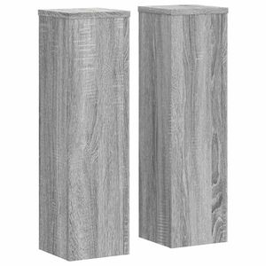 vidaXL 2 db szürke sonoma szerelt fa növénytartó állvány 17x17x60 cm kép