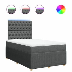 vidaXL sötétszürke szövet rugós ágy matraccal 120 x 190 cm kép