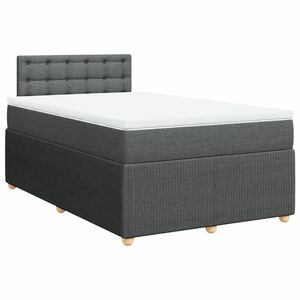 vidaXL sötétszürke szövet rugós ágy matraccal 120 x 190 cm kép