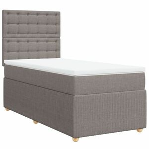 vidaXL tópszínű szövet rugós ágy matraccal 90 x 200 cm kép