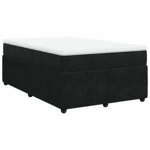 vidaXL fekete bársony rugós ágy matraccal 120x190 cm kép