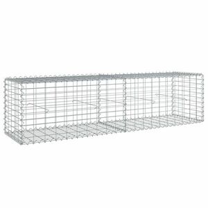 vidaXL horganyzott vas gabion kosár fedéllel 200 x 50 x 50 cm kép