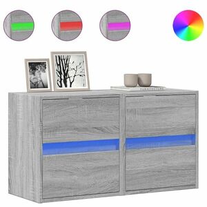vidaXL 2 db szürke sonoma fali TV-szekrény LED-ekkel 41 x 31 x 45 cm kép