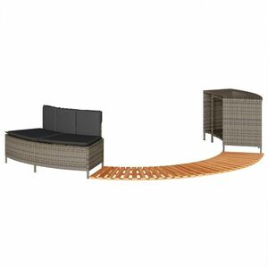 vidaXL szürke polyrattan és tömör akácfa jakuzzi-keret kép