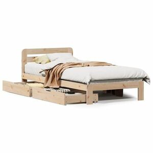 vidaXL tömör fenyőfa ágy matrac nélkül 75 x 190 cm kép