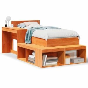 vidaXL viaszbarna tömör fenyőfa ágy matrac nélkül 90 x 190 cm kép