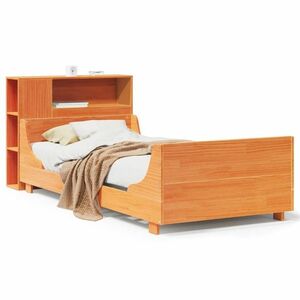 vidaXL viaszbarna tömör fenyőfa ágy matrac nélkül 75 x 190 cm kép