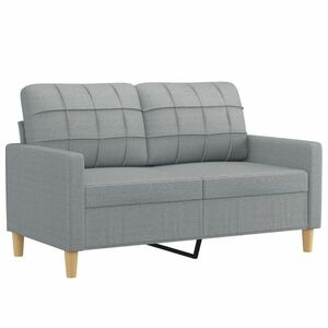 Kétszemélyes világosszürke szövetkanapé 120 cm kép