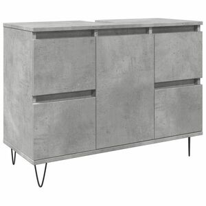 Betonszürke szerelt fa fürdőszobaszekrény 80 x 33 x 60 cm kép