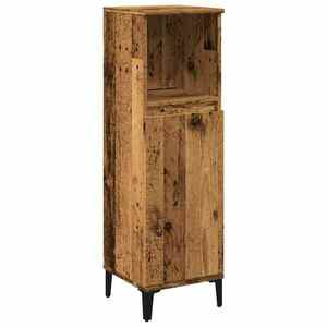 vidaXL antik fa színű szerelt fa fürdőszobaszekrény 30 x 30 x 100 cm kép