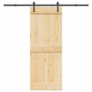 vidaXL tömör fenyőfa tolóajtó fémszerelékszettel 80 x 210 cm kép