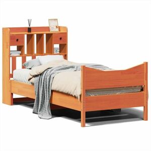 vidaXL viaszbarna tömör fenyőfa ágy matrac nélkül 75 x 190 cm kép