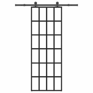vidaXL ESG üveg és alumínium tolóajtó fémszerelvény-szettel 76x205 cm kép