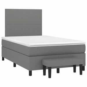 vidaXL sötétszürke szövet rugós ágy matraccal 120 x 190 cm kép