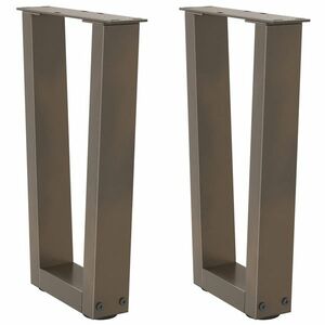 vidaXL Étkezőasztal lábak V-alakú 2 db natúr acél 38x(42-43, 3)cm acél kép