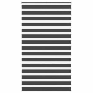 vidaXL zebrafüggönnyel fekete szövetszélesség 125, 9 cm poliészter kép