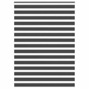 vidaXL zebrafüggönnyel fekete szövetszélesség 155, 9 cm poliészter kép