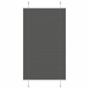 vidaXL pliszírozott redőny fekete 75x150 cm szövetszélesség 74, 4 cm kép