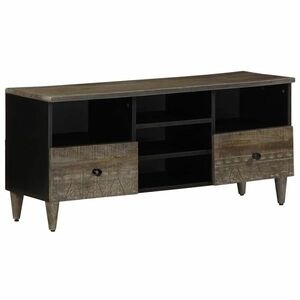 vidaXL fekete tömör mangófa TV-szekrény 100 x 33 x 46 cm kép