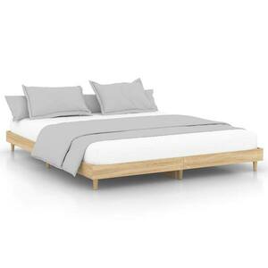 vidaXL sonoma tölgy színű szerelt fa ágykeret matrac nélkül 120x200 cm kép